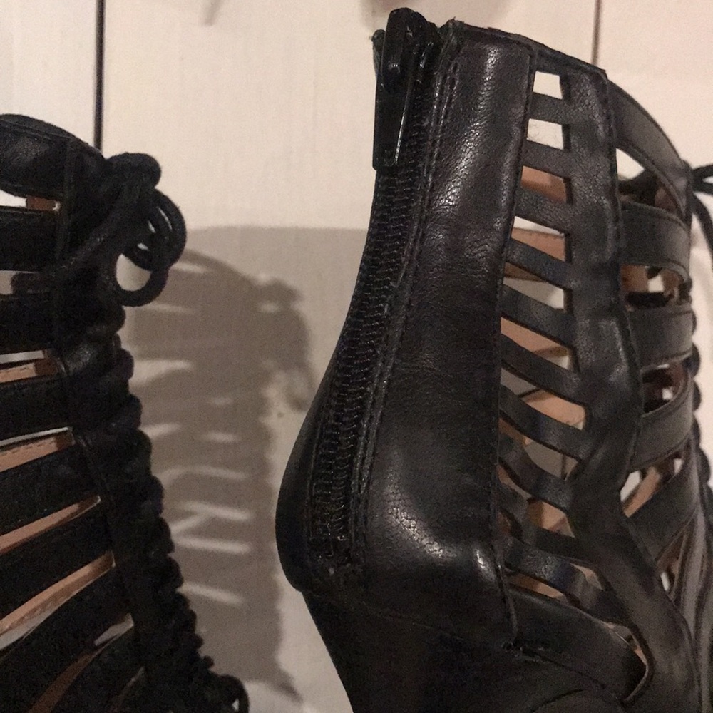 Nine West Black Stiletto Strappy Sandals 7.5 - Picture 7 of 16